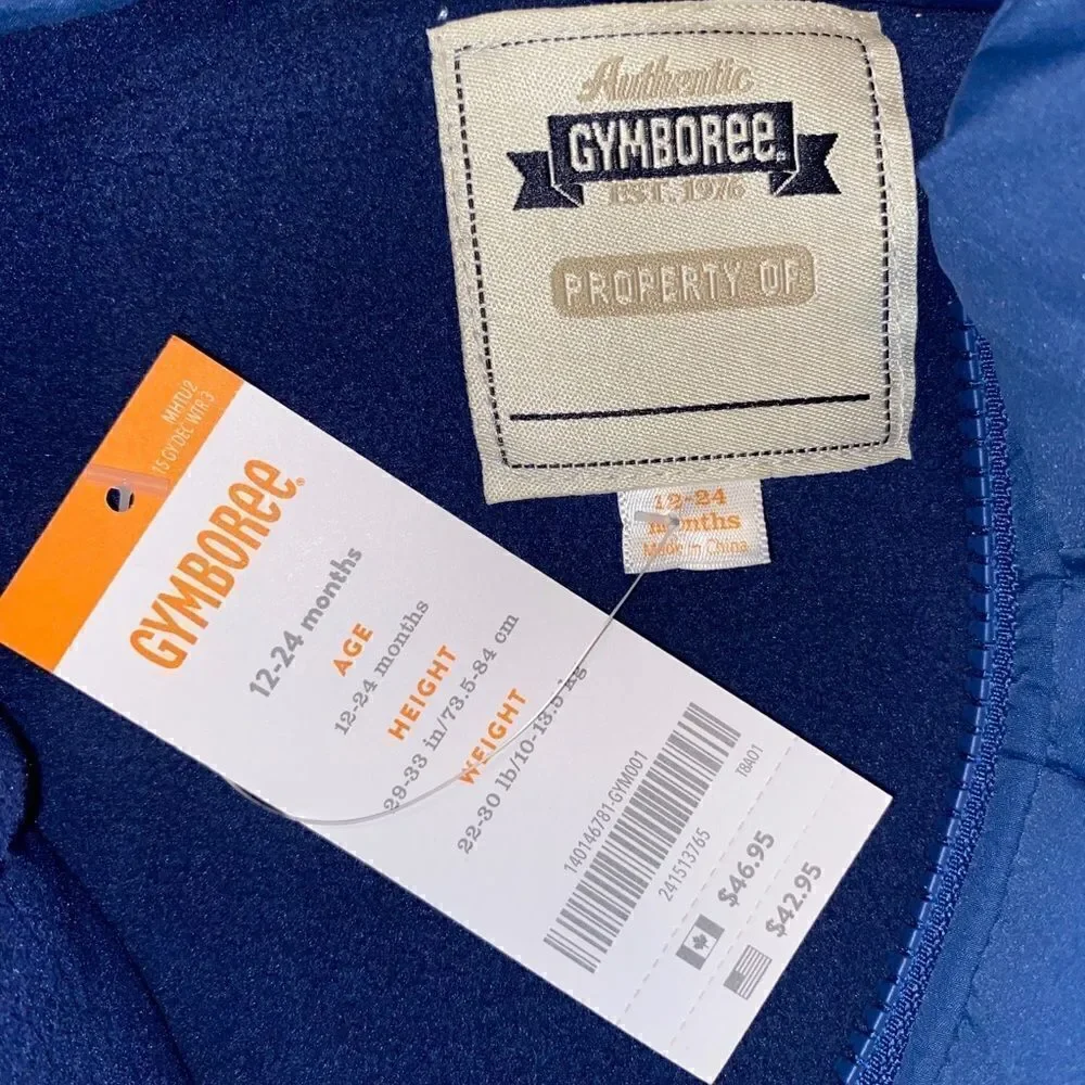Gymboree Blue Train Puffer Vest Water Resistant Toddler Boy 12-24 Months NWT